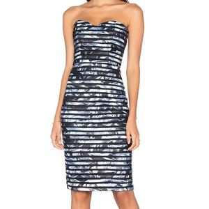 NEW NWOT Parker Black Corsage Jamie Striped Strapless Dress Size 6